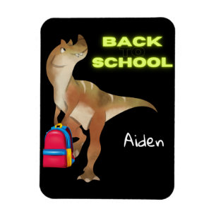 Freundlicher Dinosaurier mit Rucksack "Back to Sch Magnet