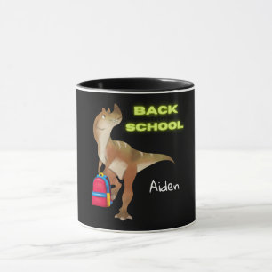 Freundlicher Dinosaurier mit Rucksack "Back to Sch Tasse