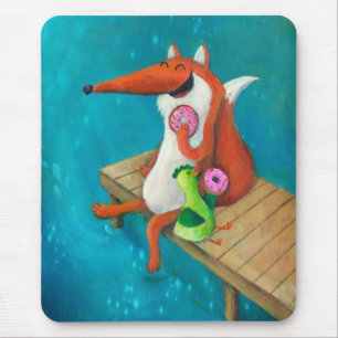 Freundlicher Fox und Huhn, die Schaumgummiringe Mousepad