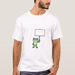 Freundlicher Frosch mit leerem Schild T-Shirt