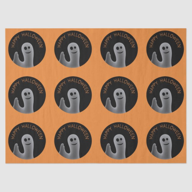 Freundlicher Geist (glückliches Halloween) Seidenpapier (Vorderseite)