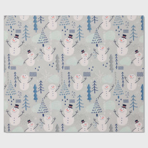 Freundlicher kleiner Schneemann Geschenkpapier