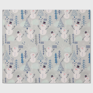Freundlicher kleiner Schneemann Geschenkpapier