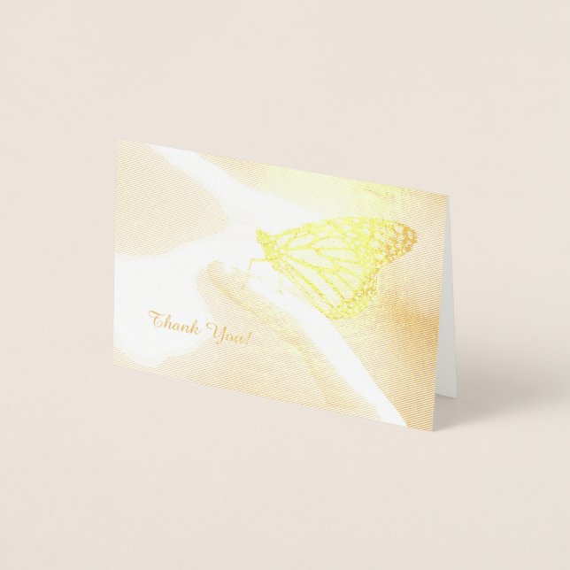 Freundlicher Monarch Butterfly Danke Note Card Folienkarte (Vorderseite)