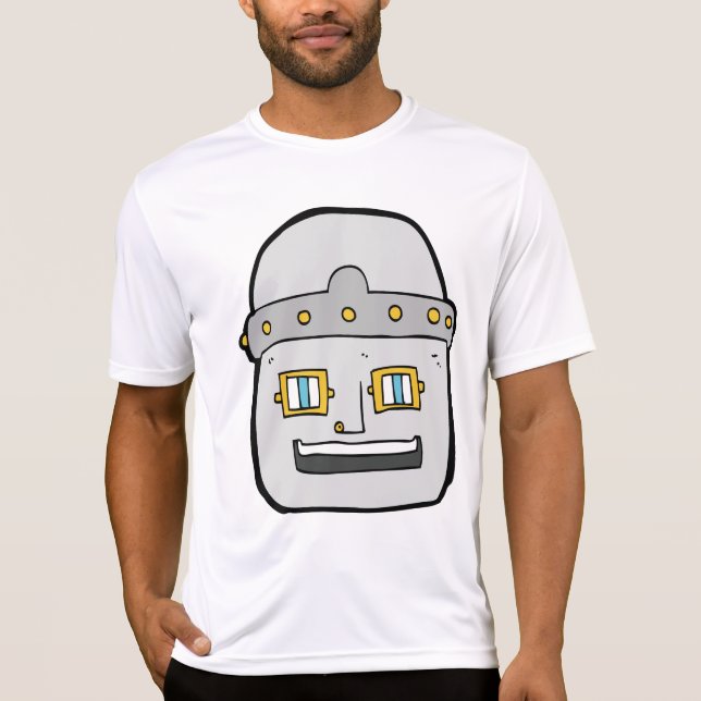 Freundlicher silberner Roboter-Kopf T-Shirt (Vorderseite)