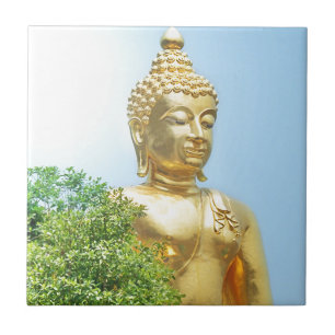 freundlicher sitzender Buddha Fliese