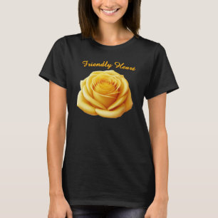 Freundlicher T - Shirt Herzgelbes Rose