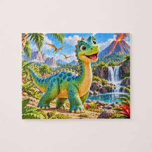 Freundliches Dinosaurier-Abenteuer Puzzle