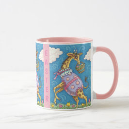 FREUNDLICHES EASTER GIRAFFE & TULIPS URLAUB TASSE