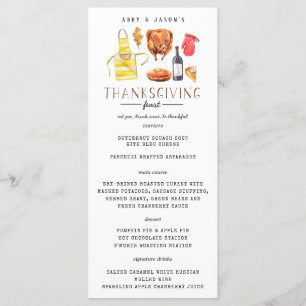Freundliches Erntedank Fest Dinner Menu Menükarte