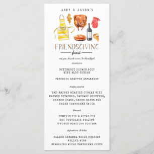 Freundliches Erntedank Fest Dinner Menu Menükarte