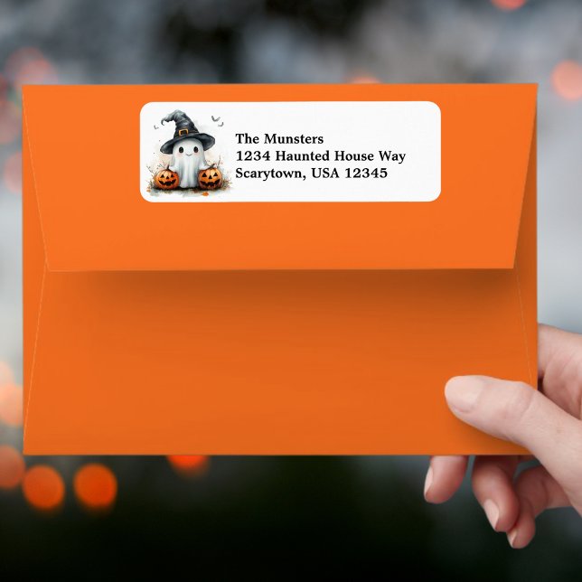 Freundliches Ghost Black Witch's Hat & Bats Hallow (Von Creator hochgeladen)