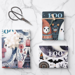 Freundliches Ghost Halloween Boo Decoupage Shabby  Geschenkpapier Set