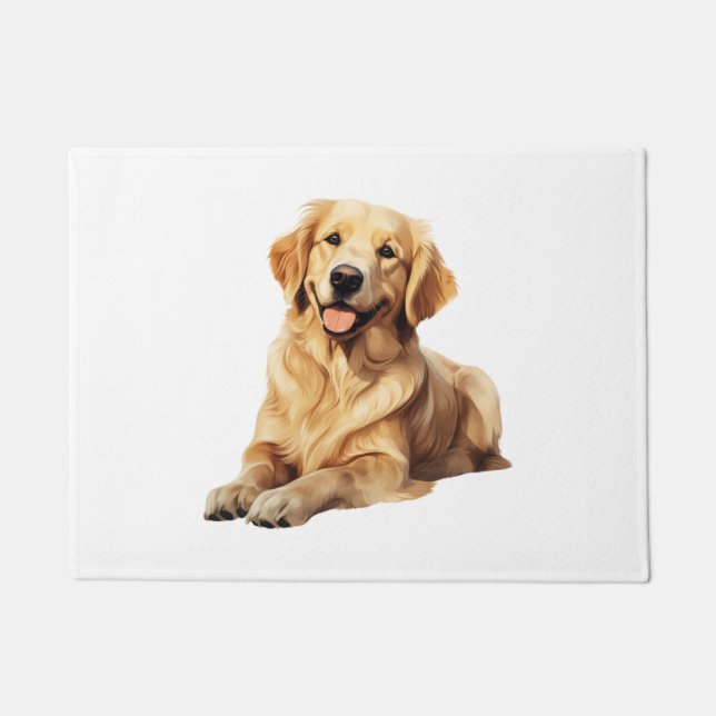 Freundliches Golden Retriever Smile - Loyal Dog Po Fußmatte (Vorderseite)