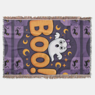 Freundliches Halloween Quilt, Fleece Blanket - Boo Decke