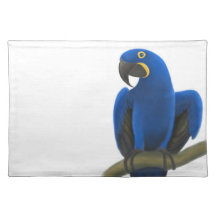 Freundliches Hyazinthemacaw-Papageien-Tischset