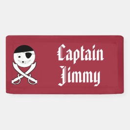 Freundliches Lächeln Pirate mit Crossed Schwerter  Banner