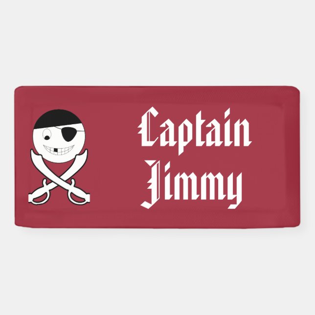 Freundliches Lächeln Pirate mit Crossed Schwerter  Banner (Horizontal)