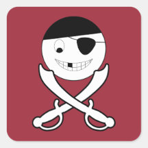 Freundliches Lächeln Pirate mit Crossed Schwerter