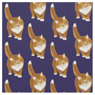 Freundliches orange Tabby-Katzen-Gewebe Stoff