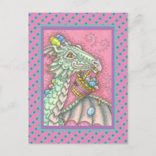 FREUNDLICHES OSTER-EI-DRACHE, SÜSSE FANTASY-POSTKA POSTKARTE