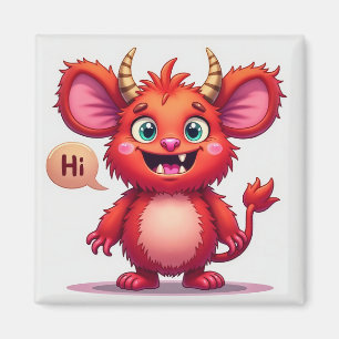 Freundliches rotes Monster Magnet