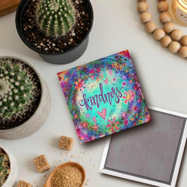 Freundlichkeit Blume Whimsical Colorful Trendy Fun Magnet (Von Creator hochgeladen)