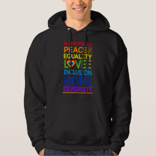 Freundlichkeit Frieden Gleichheit Inklusion Divers Hoodie