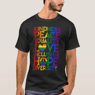 Freundlichkeit Frieden Gleichheit Inklusion Divers T-Shirt