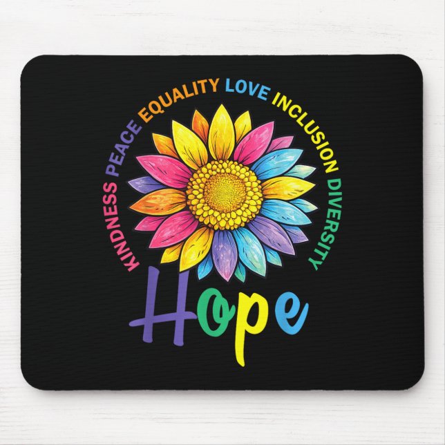 Freundlichkeit Frieden Gleichheit Liebe Hoffnung V Mousepad (Vorne)
