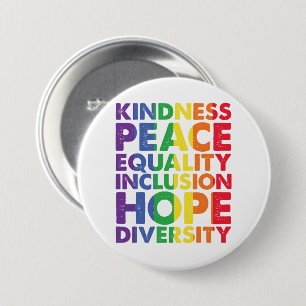 Freundlichkeit Frieden Gleichheit Liebe Inklusion Button