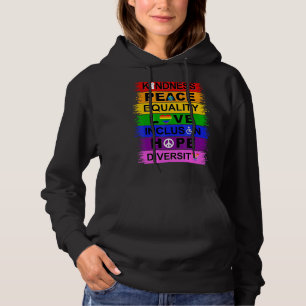 Freundlichkeit Frieden Gleichheit Liebe Inklusion Hoodie
