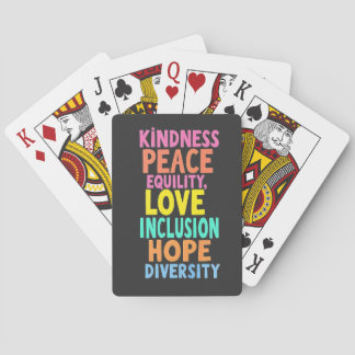 Freundlichkeit Frieden Gleichheit Liebe Inklusion Spielkarten