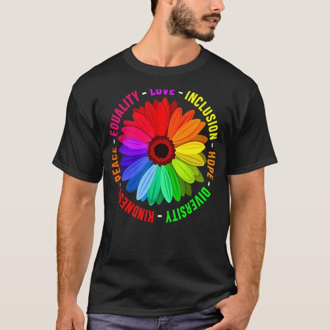 Freundlichkeit Frieden Gleichheit Liebe Inklusion  T-Shirt (Vorderseite)