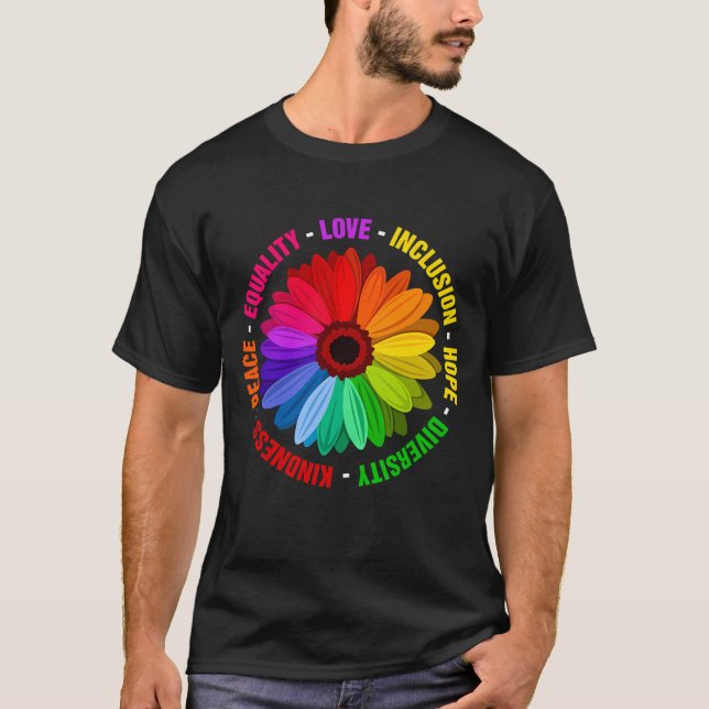 Freundlichkeit Frieden Gleichheit Liebe Inklusion  T-Shirt (Vorderseite)
