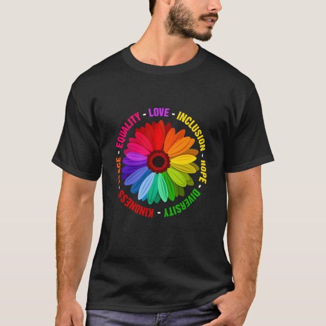 Freundlichkeit Frieden Gleichheit Liebe Inklusion  T-Shirt (Vorderseite)