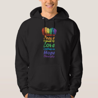 Freundlichkeit Frieden Hoffnung Liebe Süß Vielfalt Hoodie