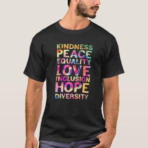 Freundlichkeit Frieden Inklusion Hoffnung Regenbog T-Shirt