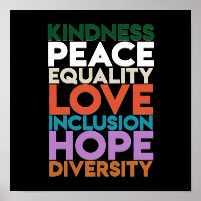 Freundlichkeit Frieden Unterstützung Erde Weltfrie Poster (Vorne)