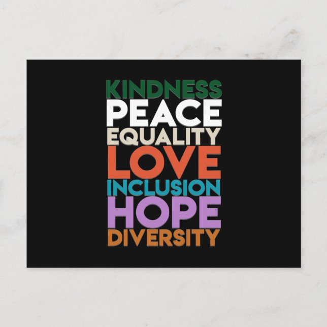Freundlichkeit Frieden Unterstützung Erde Weltfrie Postkarte (Vorderseite)