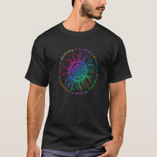 Freundlichkeit Friedensgleichheit Einbeziehung der T-Shirt