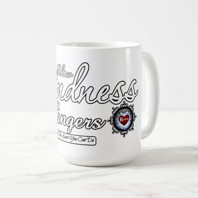 Freundlichkeit gegenüber Fremden zeigen Kaffeetasse (VorderseiteRechts)