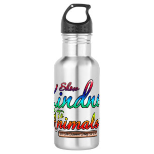 Freundlichkeit gegenüber Tieren Rainbow Typografie Edelstahlflasche