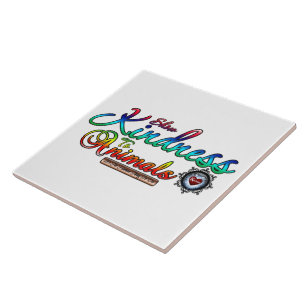 Freundlichkeit gegenüber Tieren Rainbow Typografie Fliese