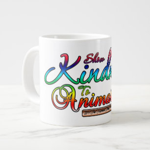 Freundlichkeit gegenüber Tieren Rainbow Typografie Jumbo-Tasse