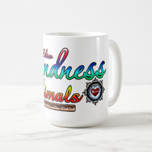 Freundlichkeit gegenüber Tieren Rainbow Typografie Kaffeetasse