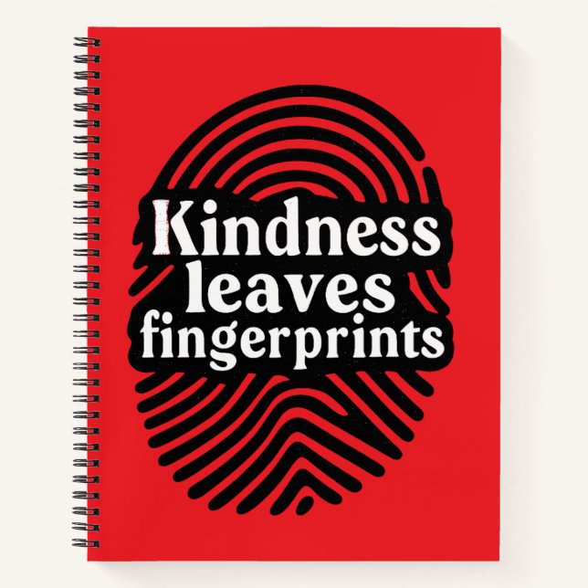 Freundlichkeit hinterlässt Fingerabdrücke Notizbuch (Vorderseite)