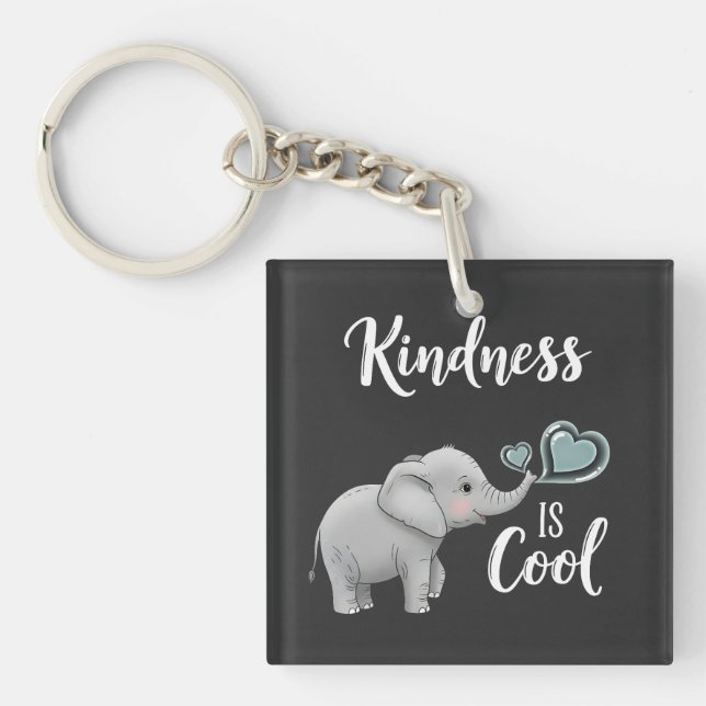 Freundlichkeit ist cool Elefant Schlüsselanhänger (Vorderseite)