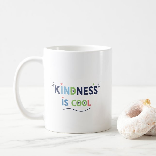 Freundlichkeit ist cool Motivationszitat Kaffeetasse (Mit Donut)