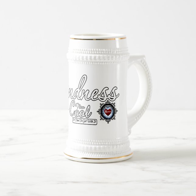 Freundlichkeit ist das neue Coole Bierglas (VorderseiteRechts)
